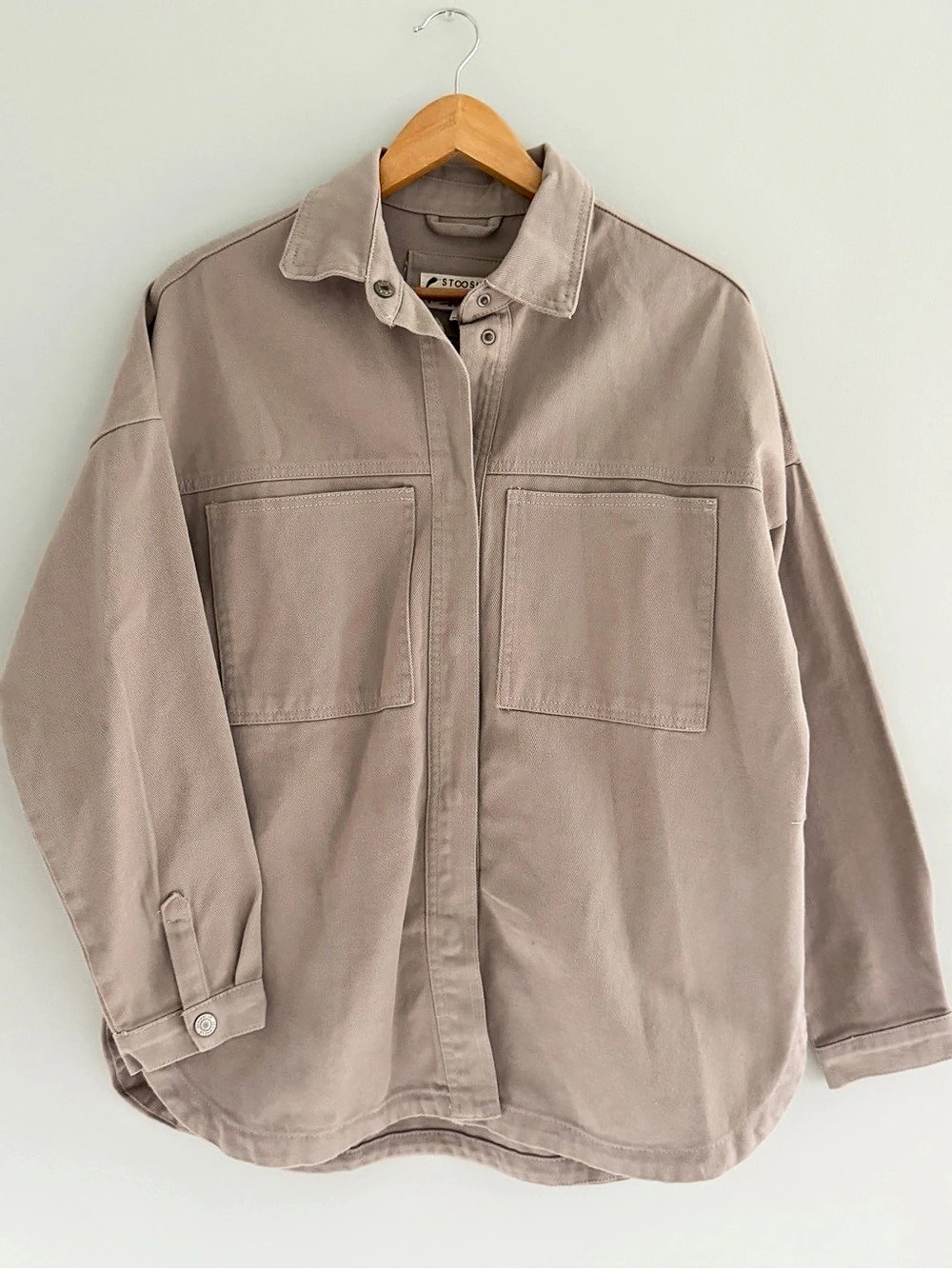 Stoosh Vintage Denim Utility Jacket Beige Size Small Like New
